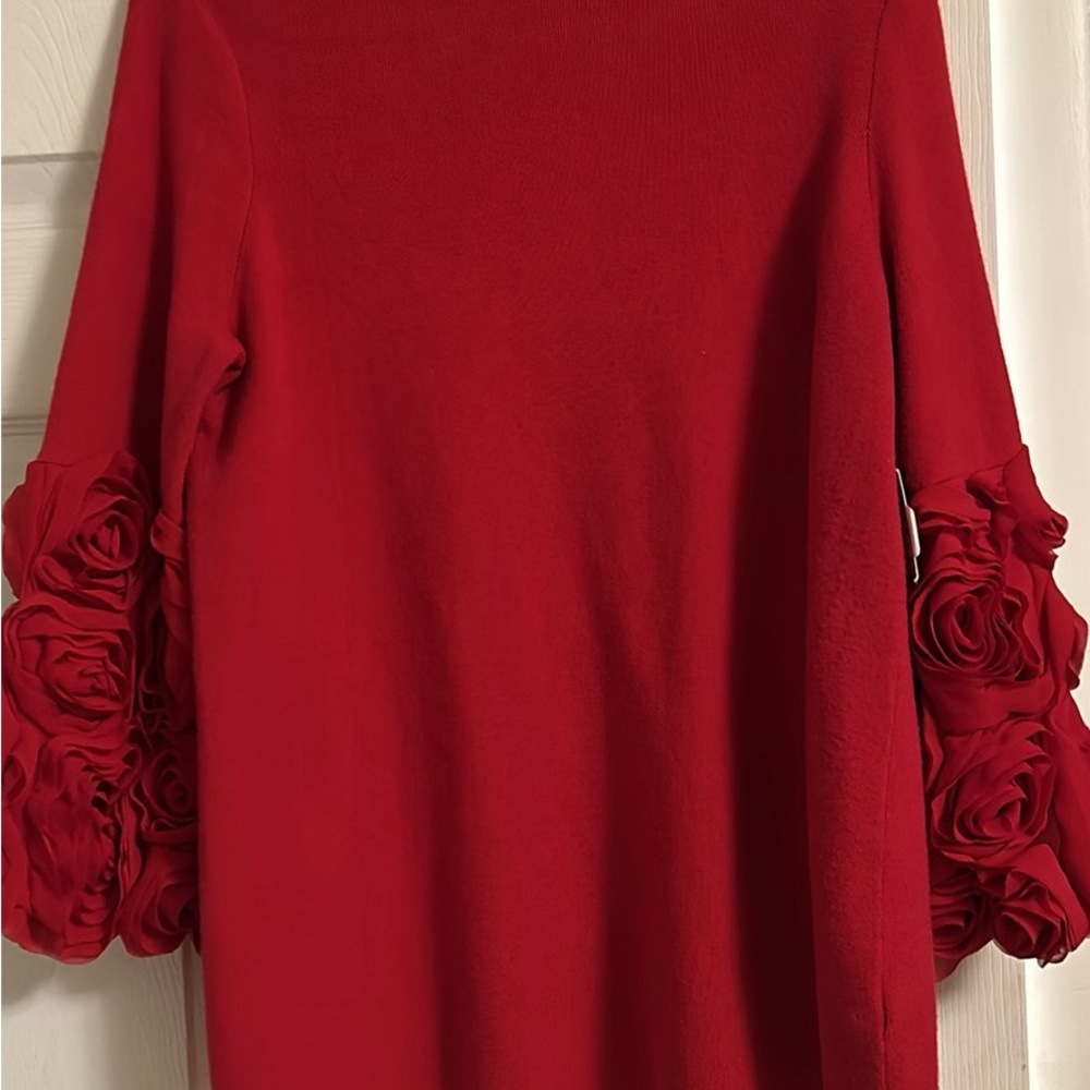 NWT Red rose embellished Sweater